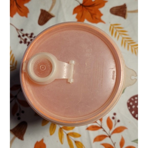 Tupperware Vintage Orange Container 321-11 Pour Lid 563-21 Container 32oz - Picture 2 of 9